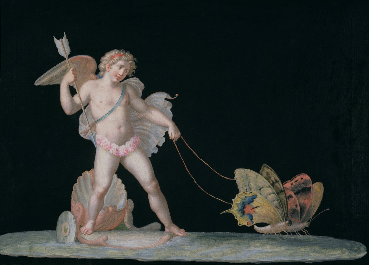 Kupidyn prowadzony przez motyle autorstwa Michelangelo Maestri