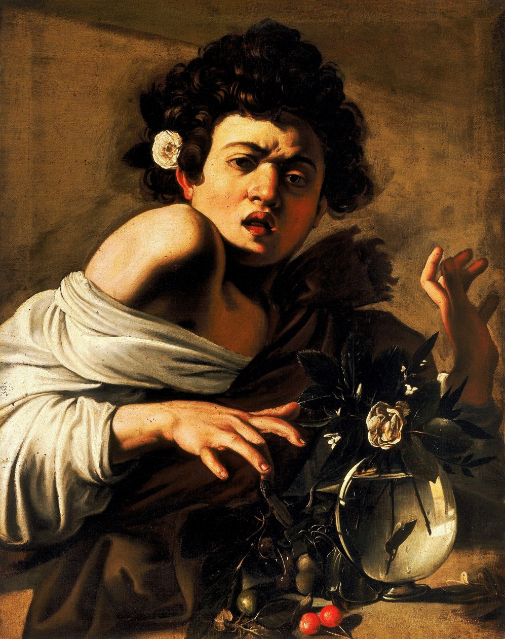 Chłopiec ugryziony przez jaszczurkę autorstwa Michelangelo Merisi Caravaggio