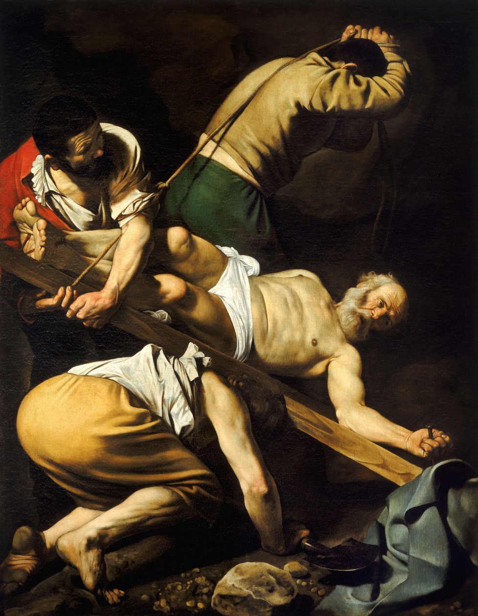 Ukrzyżowanie św. Piotra autorstwa Michelangelo Merisi Caravaggio