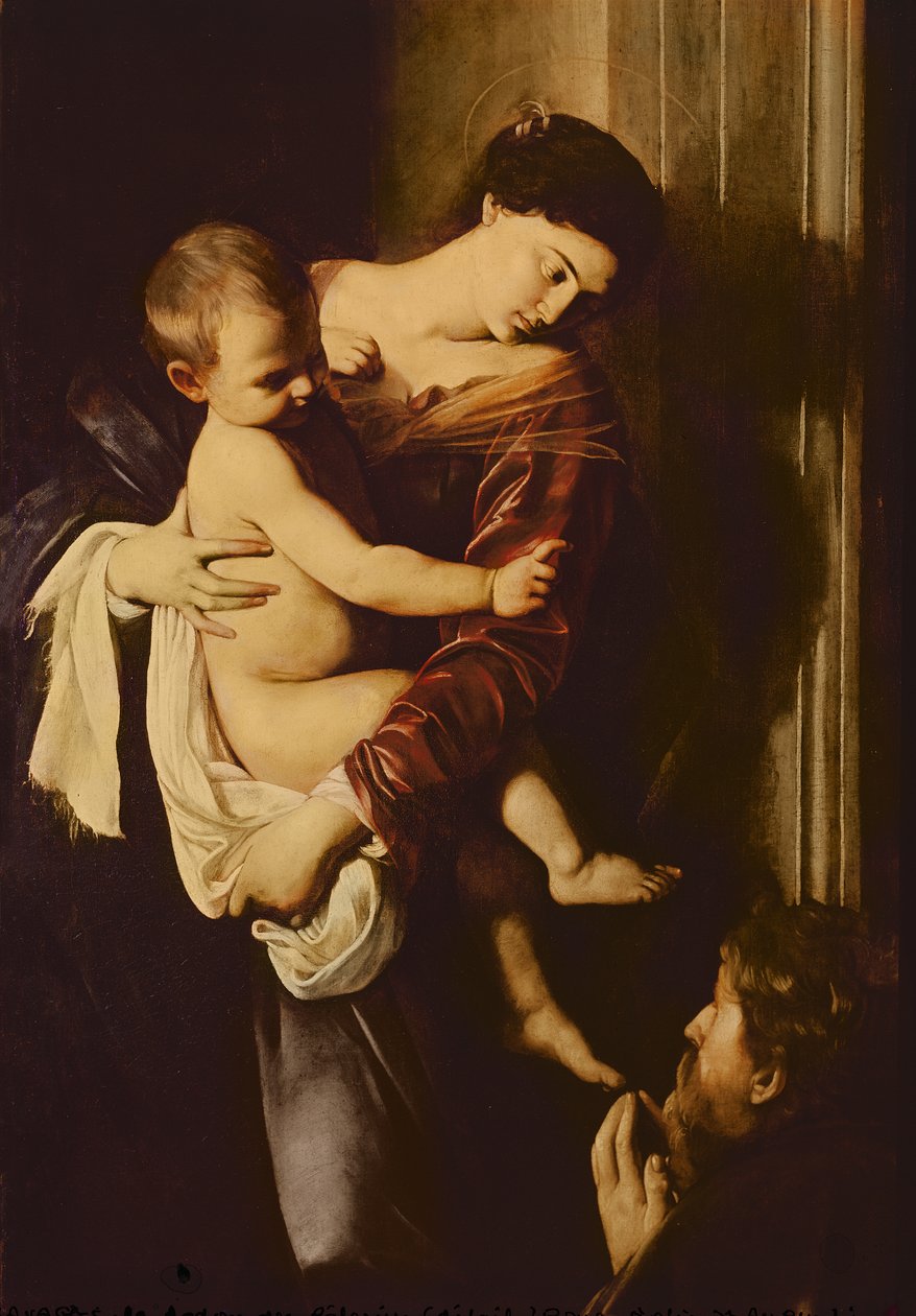 Fragment Madonny Pielgrzymów, ok. 1603-05 autorstwa Michelangelo Merisi Caravaggio