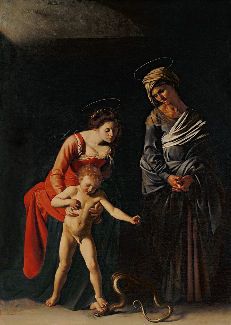 Madonna z Dzieciątkiem z Wężem, 1605 autorstwa Michelangelo Merisi Caravaggio