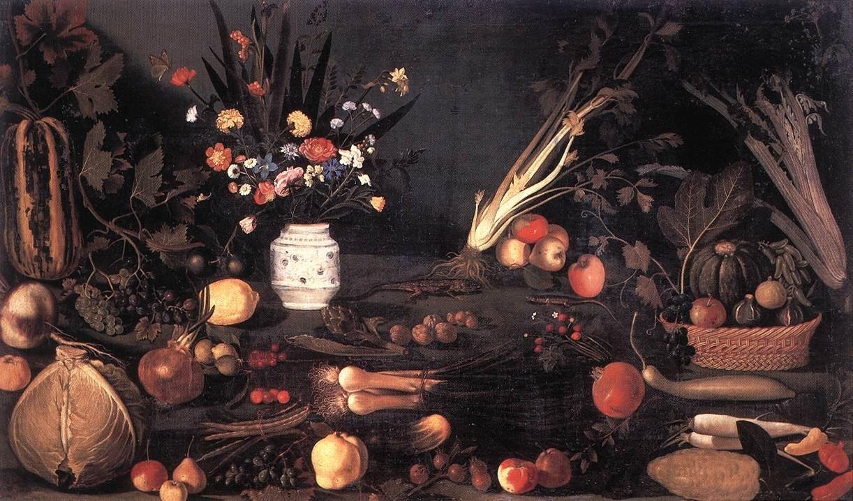 Martwa natura z kwiatami i owocami autorstwa Michelangelo Merisi Caravaggio