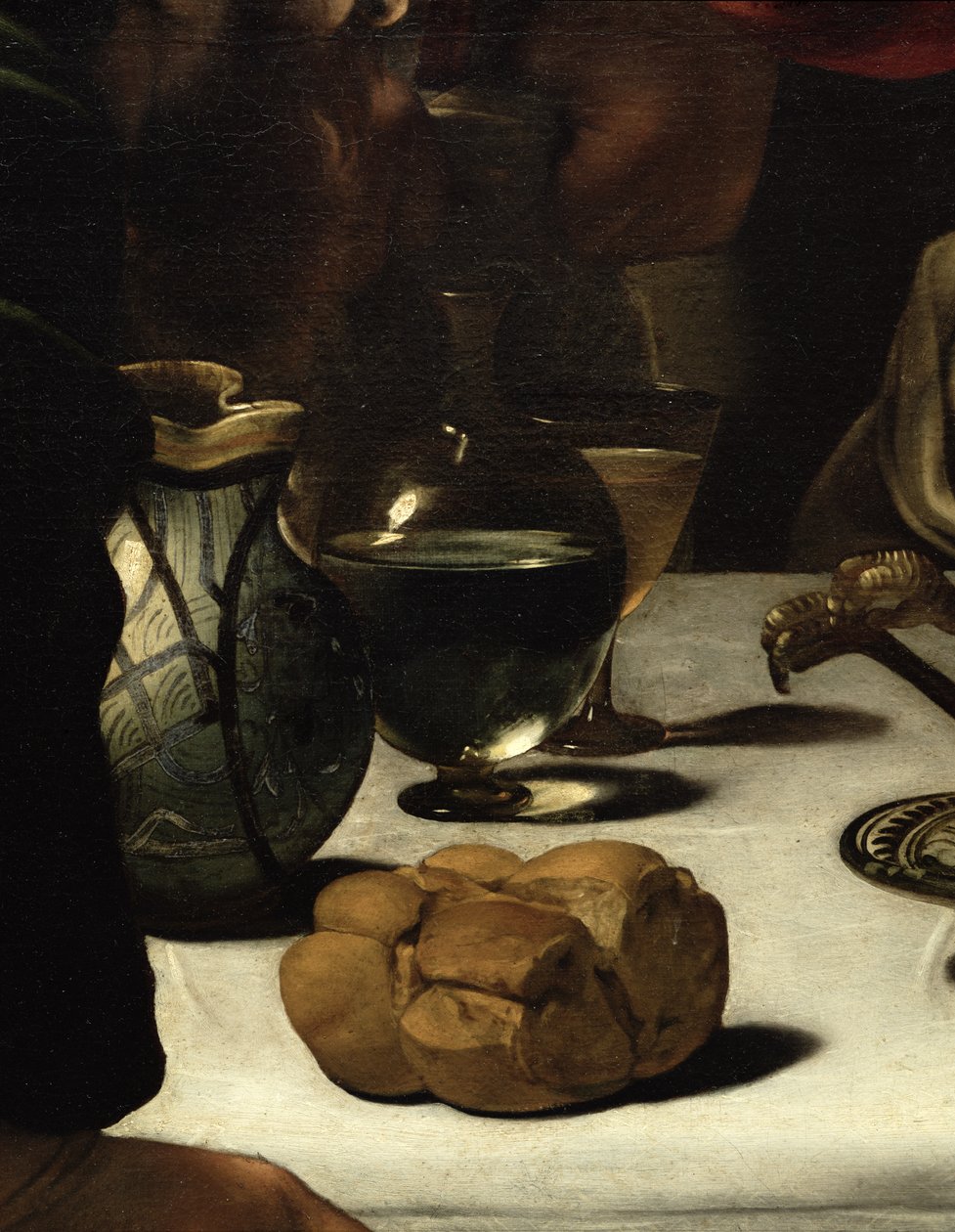 Wieczerza w Emaus, 1601 (olej i tempera na płótnie) (detal 928) autorstwa Michelangelo Merisi Caravaggio