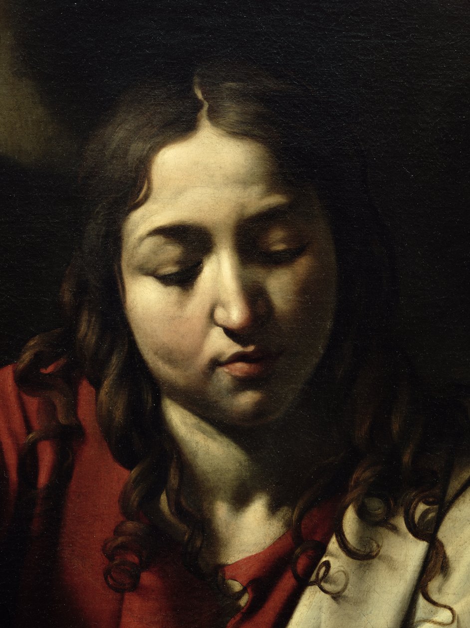 Wieczerza w Emaus, 1601 (olej i tempera na płótnie) (detal 928) autorstwa Michelangelo Merisi Caravaggio