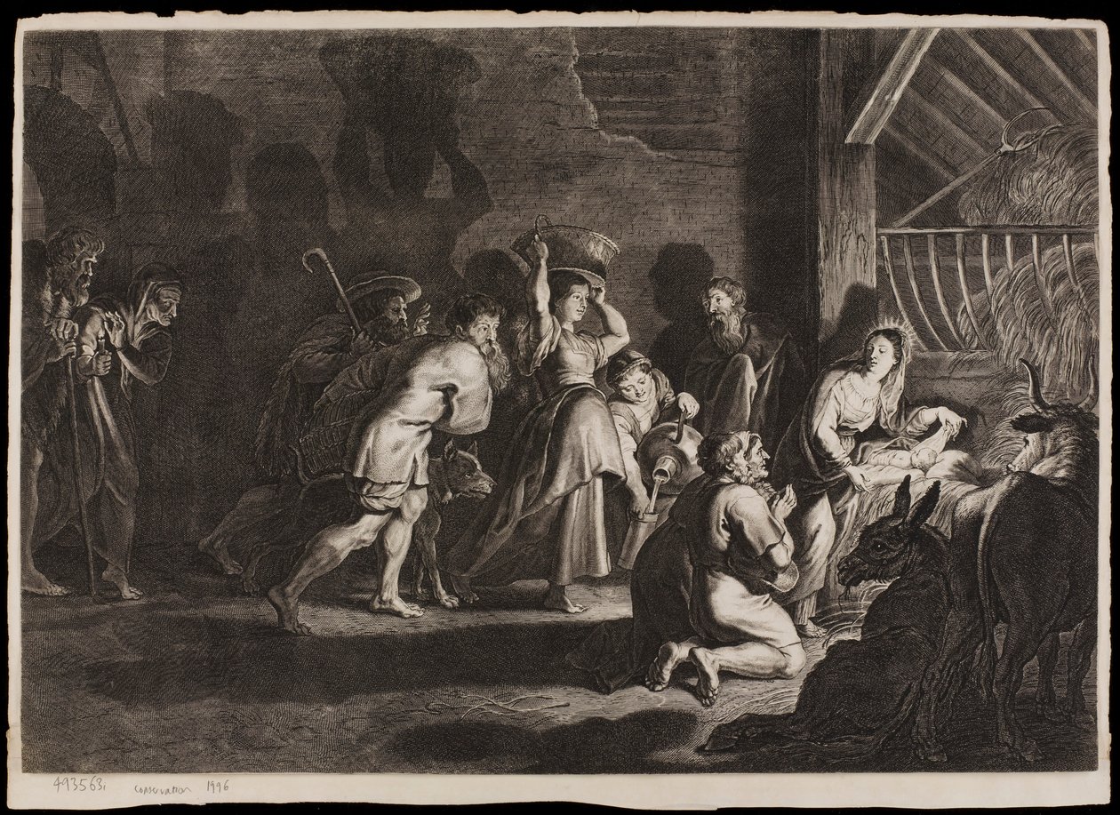 Adoracja pasterzy przy narodzeniu Chrystusa autorstwa Michelangelo Merisi Caravaggio