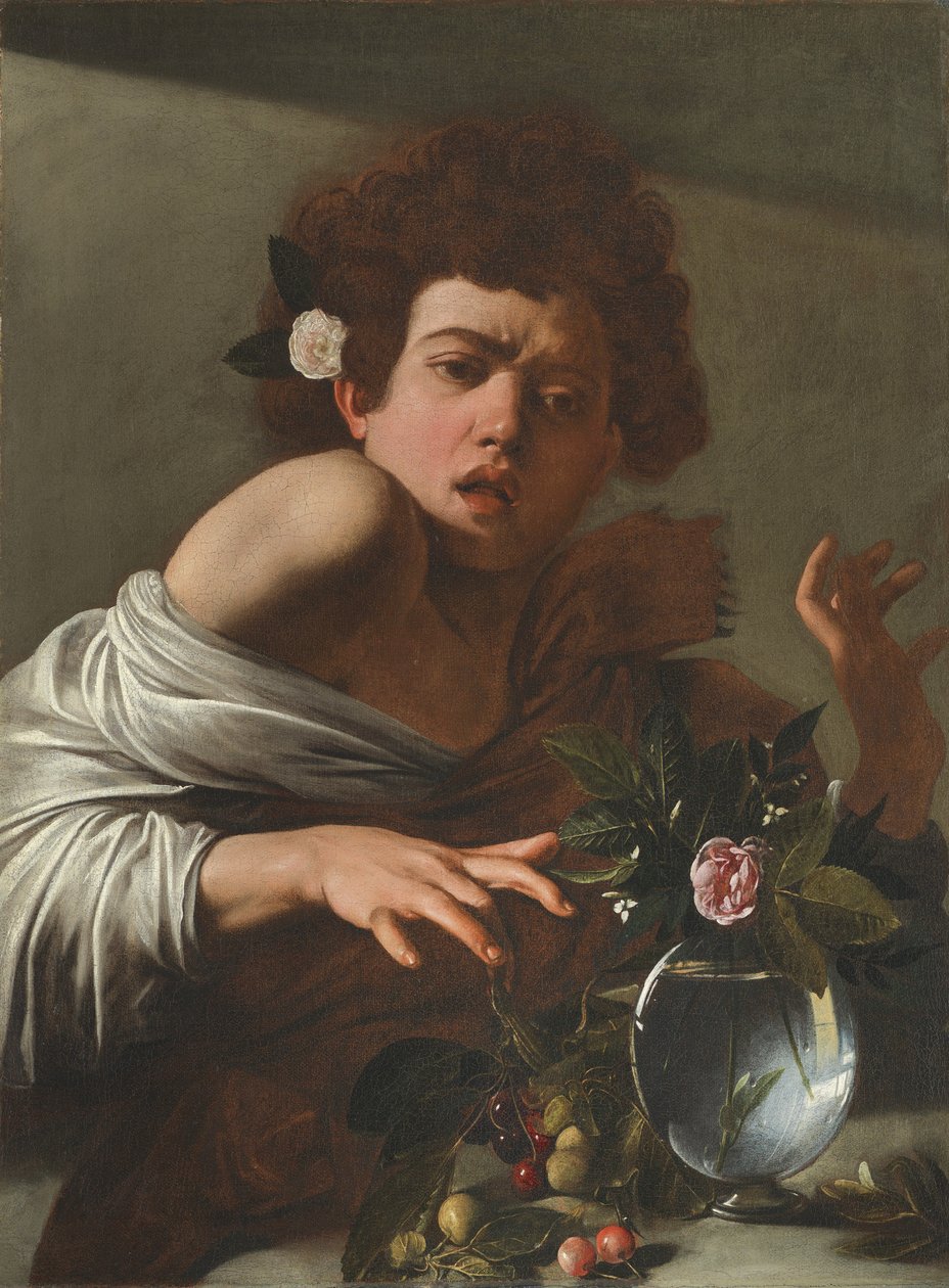 Chłopiec ugryziony przez jaszczurkę, ok. 1595-1600 autorstwa Michelangelo Merisi Caravaggio