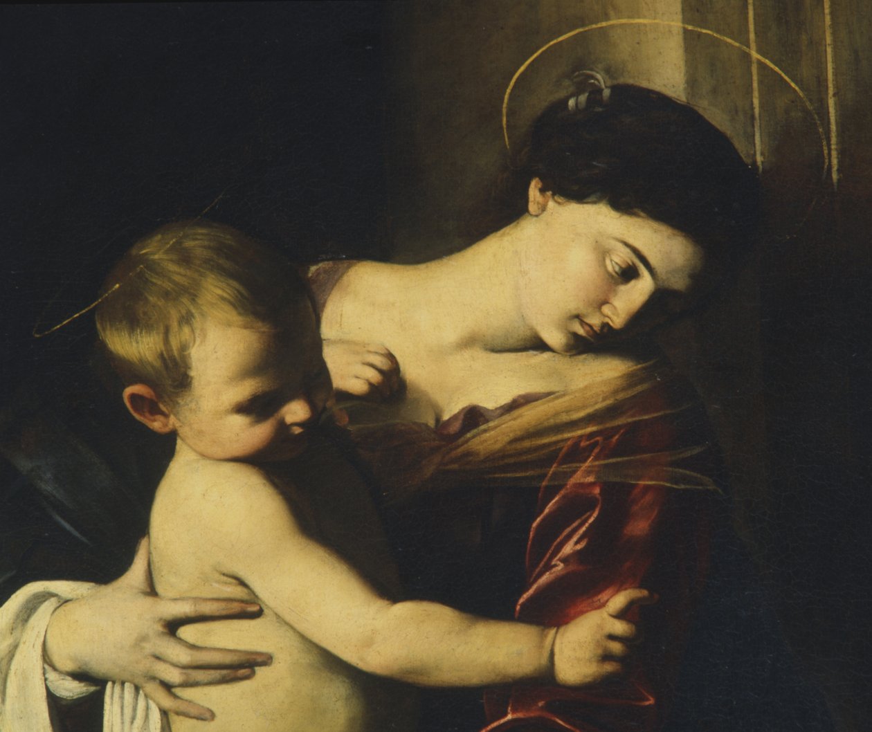 Detal z Madonny z Loreto, ok. 1606 autorstwa Michelangelo Merisi Caravaggio