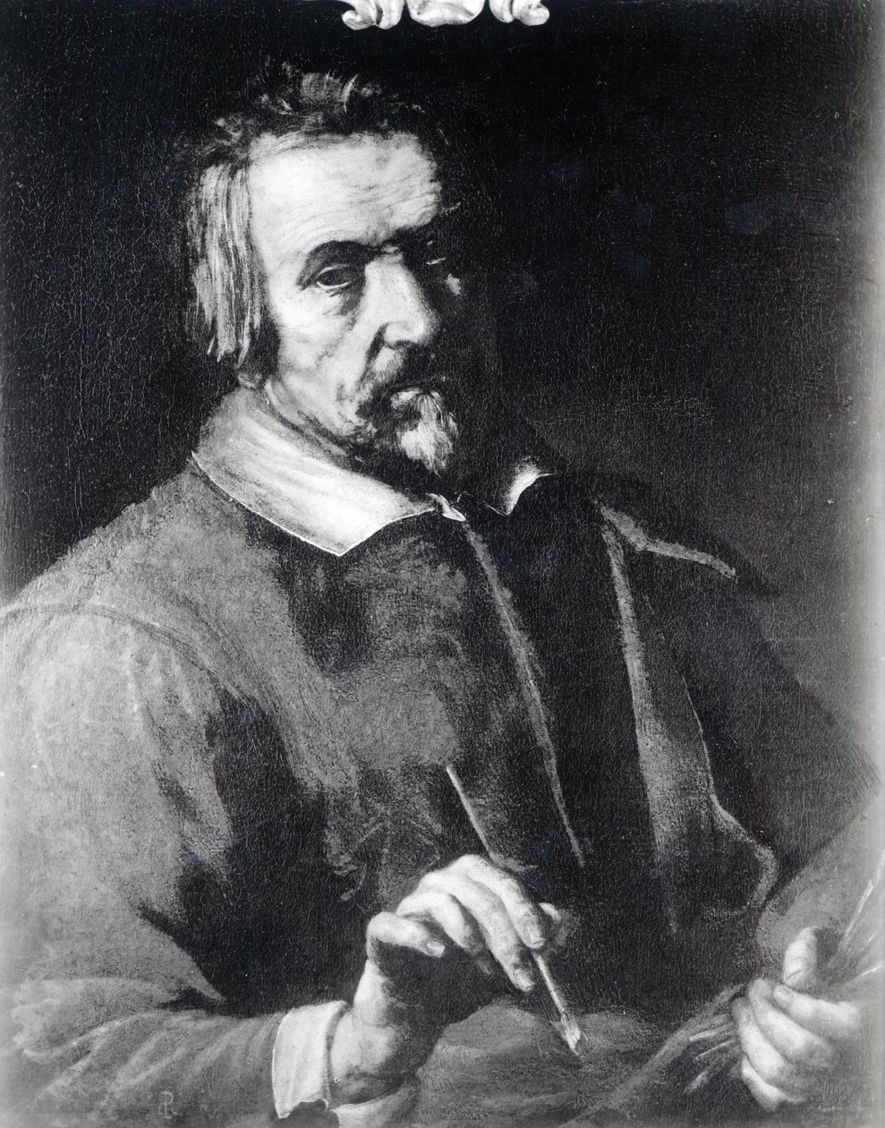 Autoportret z pędzlem autorstwa Michelangelo Merisi Caravaggio