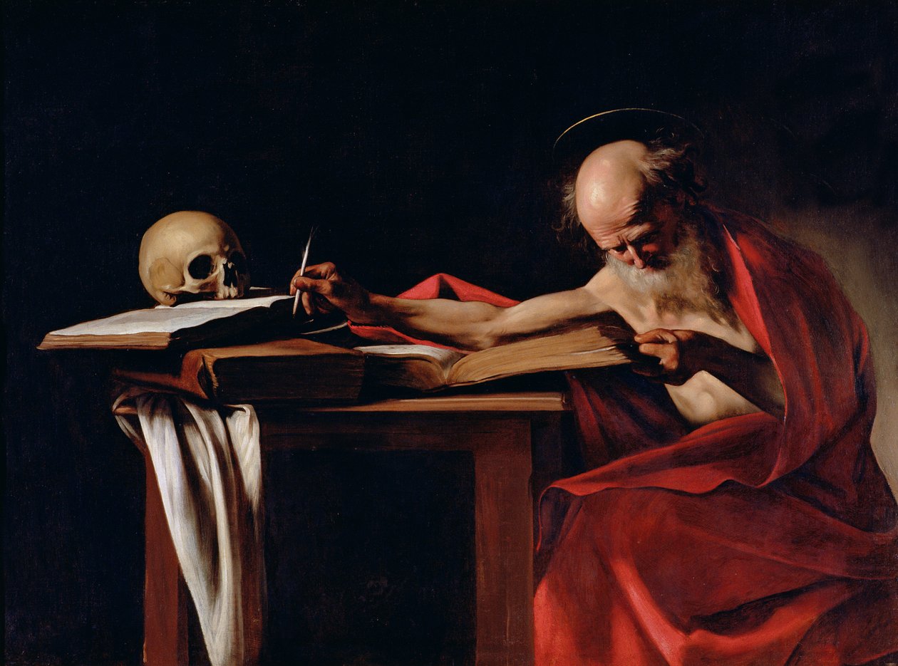 Pismo św. Hieronima, ok. 1604 (szczegóły patrz 64912) autorstwa Michelangelo Merisi Caravaggio
