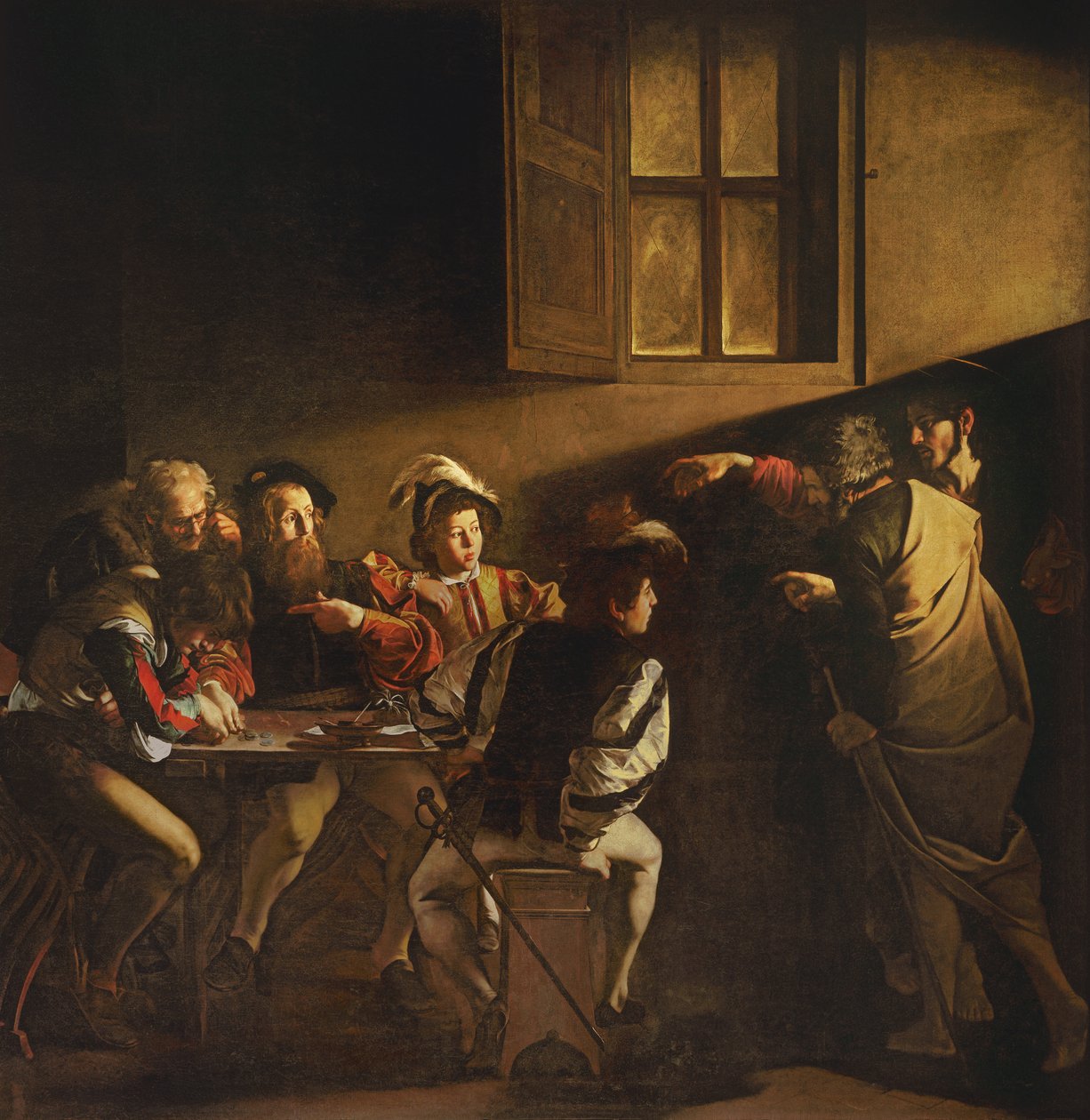 Powołanie św. Mateusza, ok. 1598-1601 autorstwa Michelangelo Merisi Caravaggio