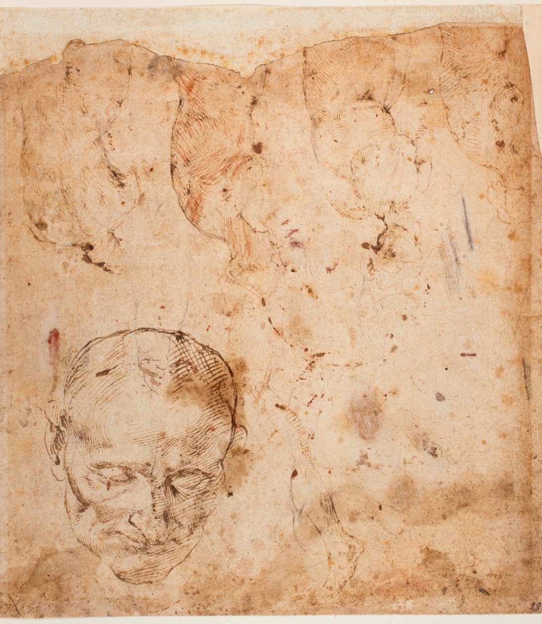 Badania rysunkowe autorstwa Michelangelo (after) Buonarroti