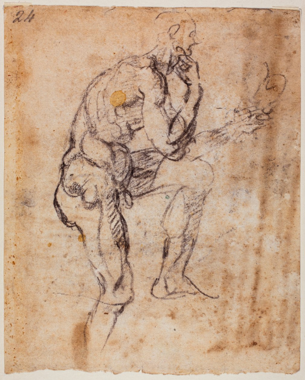 Studium aktu, kopia z lunety Naasona autorstwa Michelangelo (after) Buonarroti