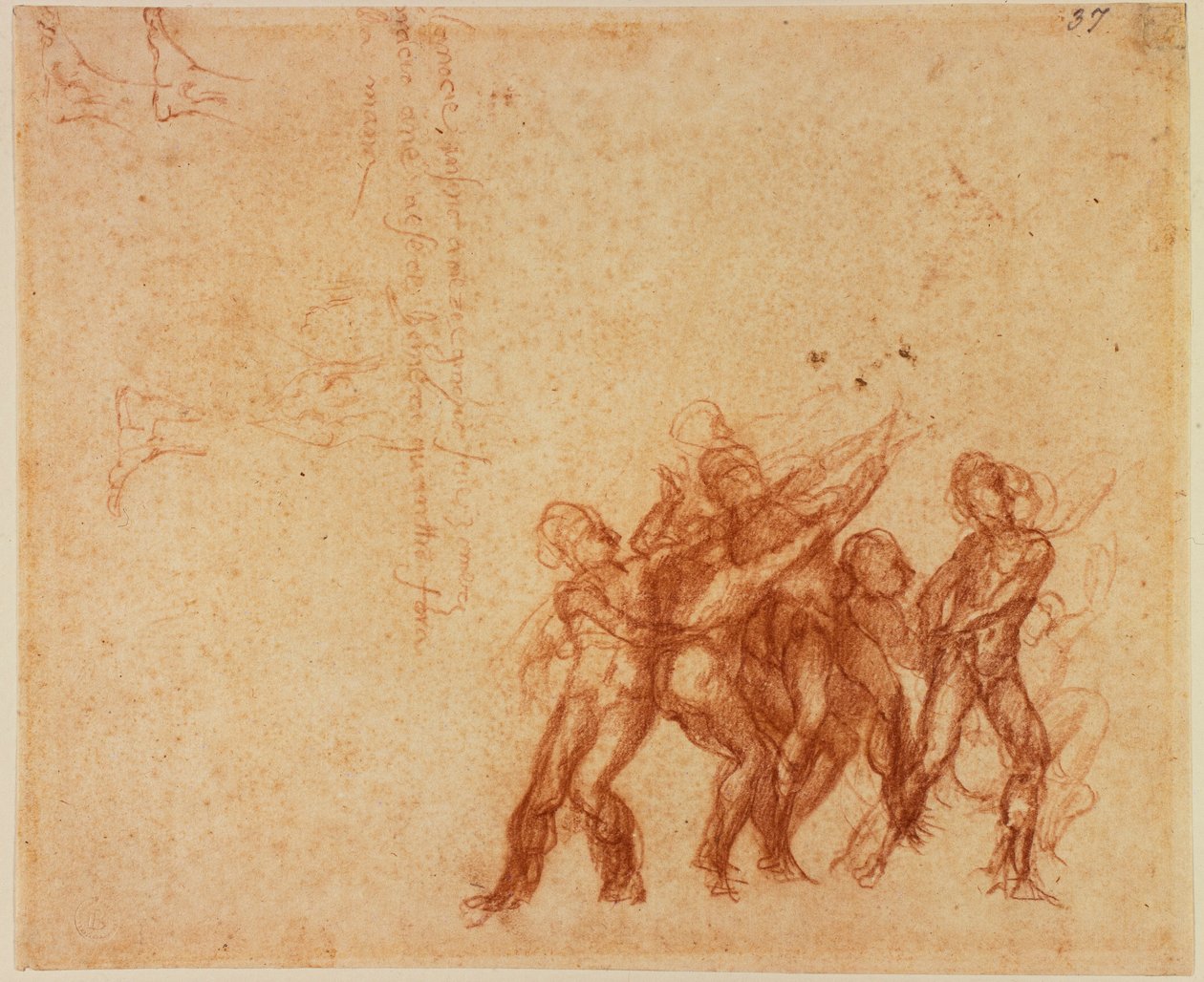 Studia nad nagimi postaciami autorstwa Michelangelo (after) Buonarroti