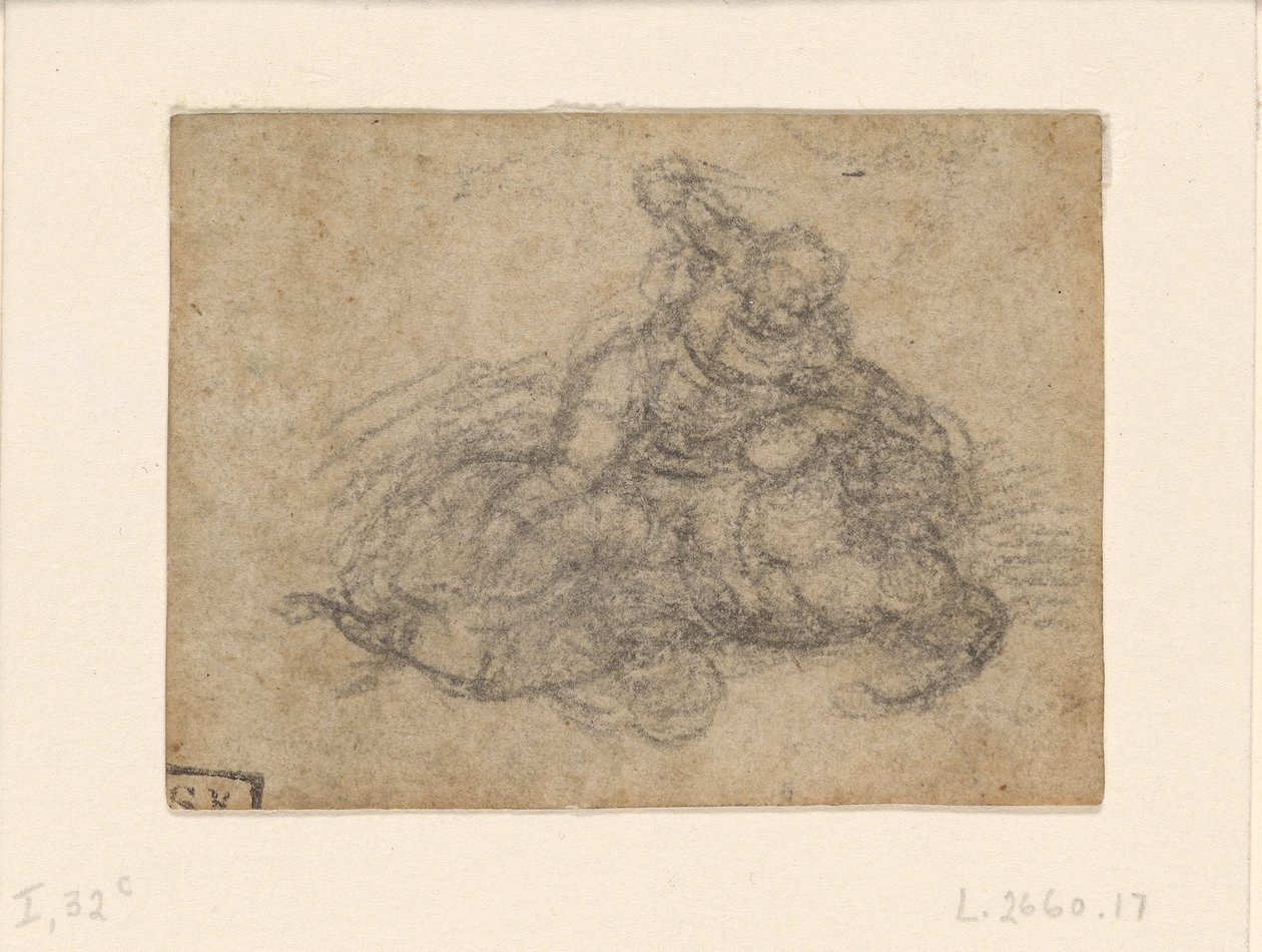 Michał Anioł - Dawid i Goliat. Studium architektoniczne z wersalikami, ok. 1550-1556, I, 32c autorstwa Michelangelo
