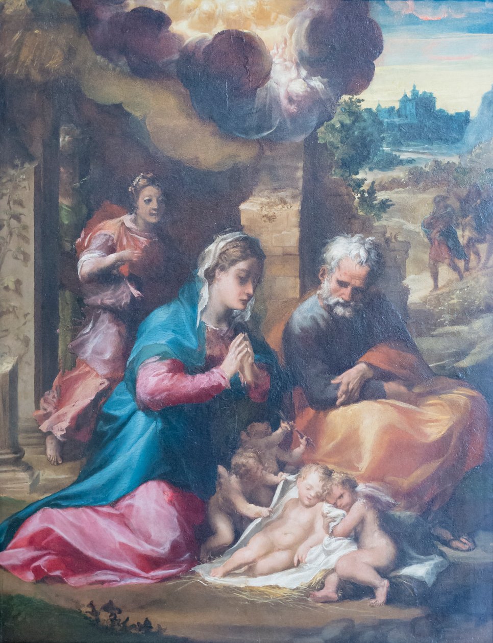 Narodzenia i Zwiastowanie pasterzom autorstwa Michelangelo Anselmi