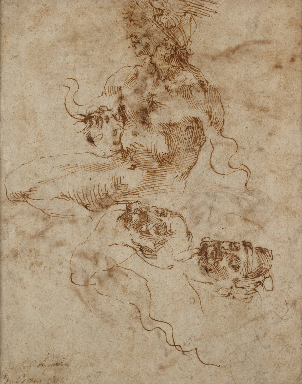 Figurka przypominająca Tritona, c1490-1560 autorstwa Michelangelo Buonarroti