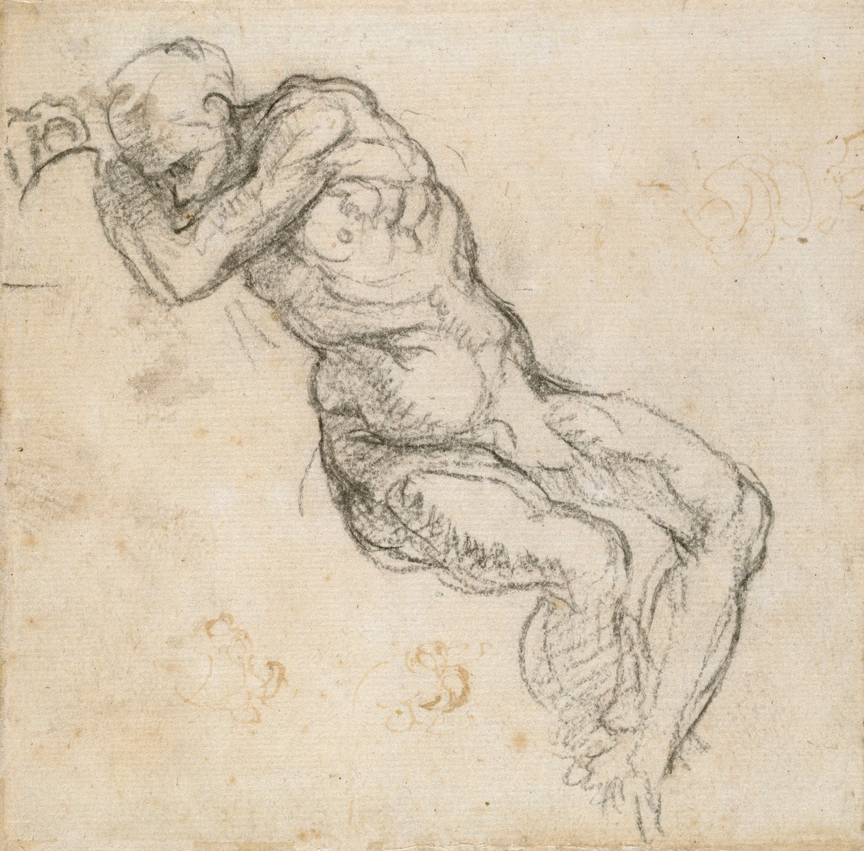 Śpiący nagi mężczyzna, c1490-1560 autorstwa Michelangelo Buonarroti