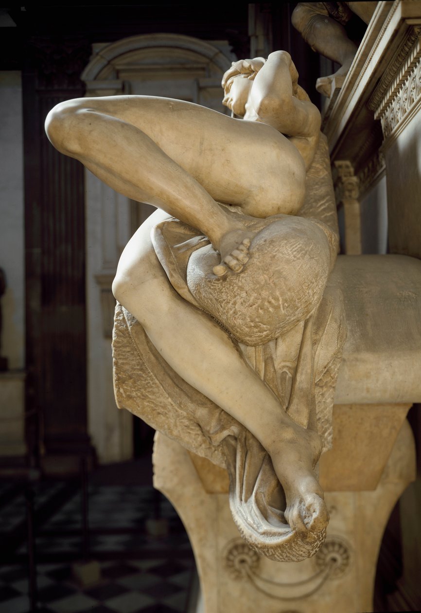 Alegoria Aurory. Grób Laurenta II Medyceuszy. Rzeźba z marmuru 1531 autorstwa Michelangelo Buonarroti