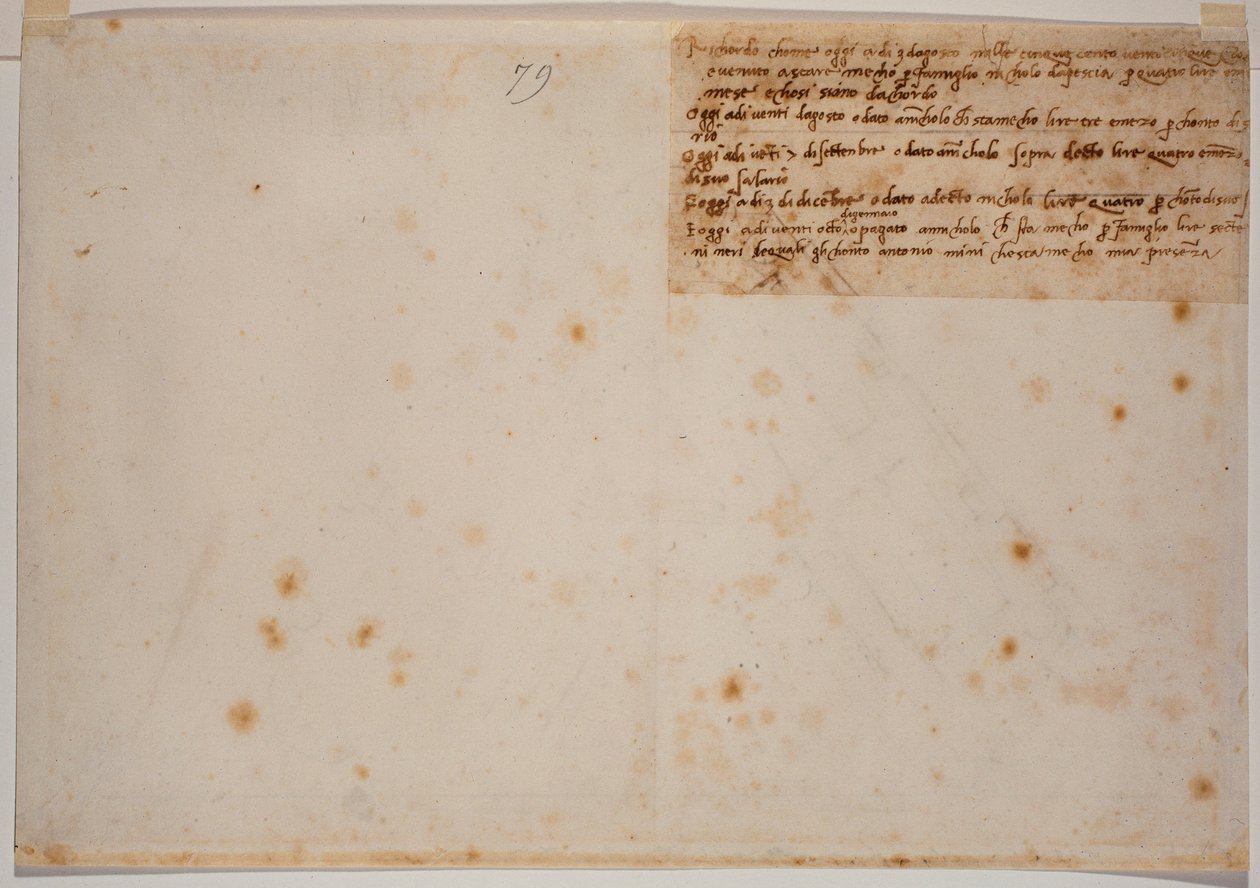 Wspomnienia z autografem autorstwa Michelangelo Buonarroti
