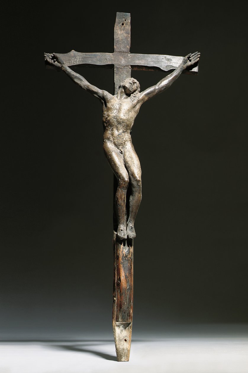 Grupa Ukrzyżowania Chrystusa, Dobrego Złodzieja i Złego Złodzieja autorstwa Michelangelo Buonarroti