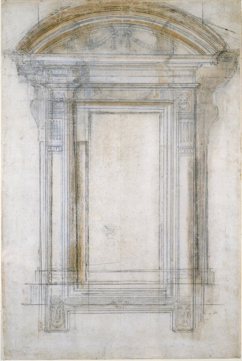 Projekt na okno, c1490-1560 autorstwa Michelangelo Buonarroti