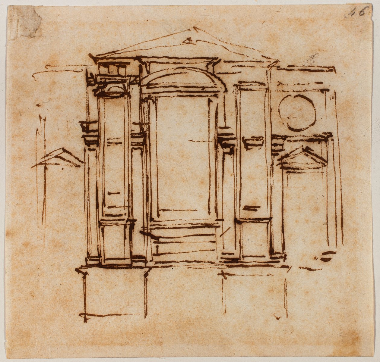 Projekt ściennych grobowców papieży Medyceuszy w chórze San Lorenzo autorstwa Michelangelo Buonarroti