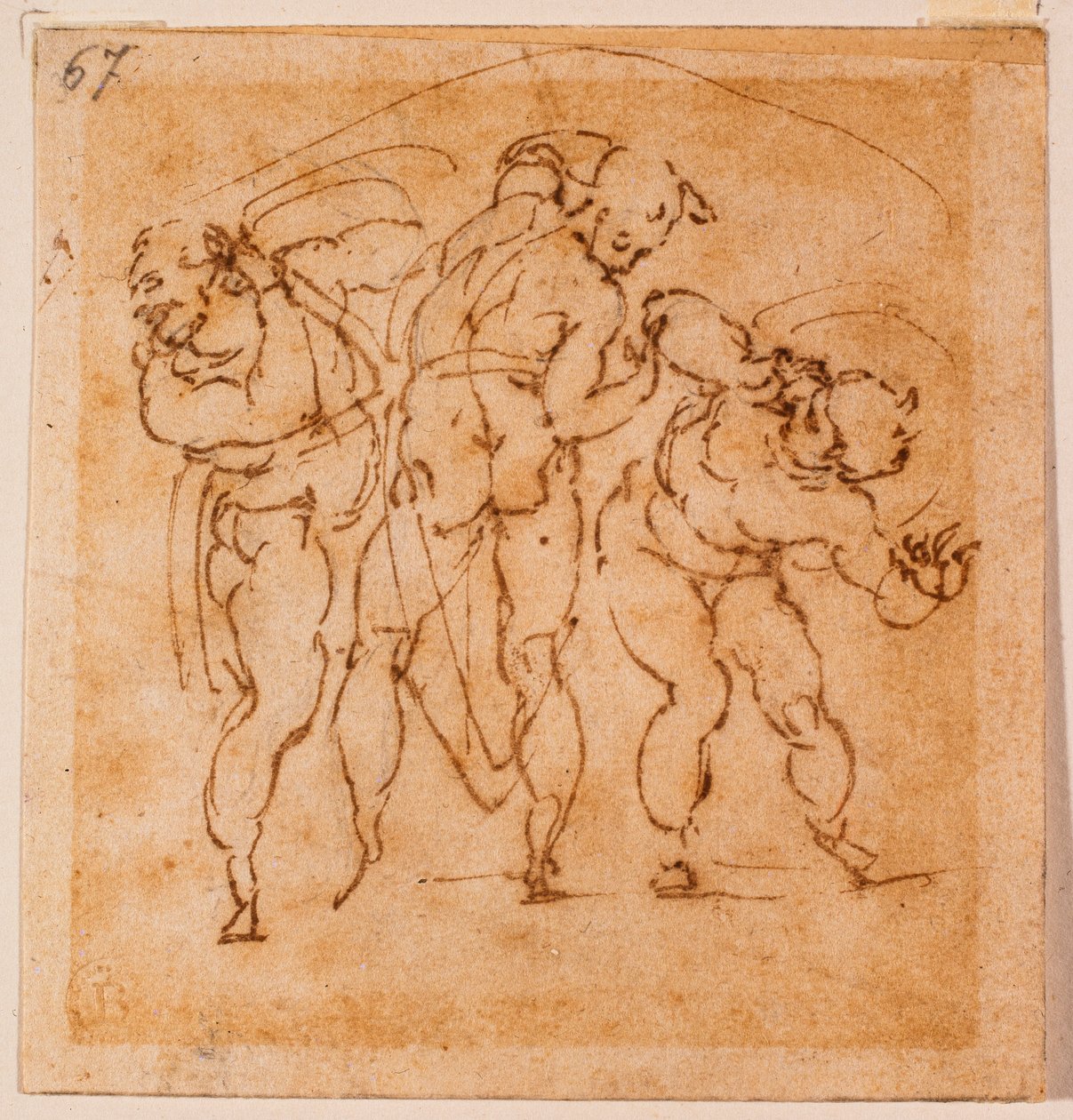 Studium postaci do "Przemienienia", XVI wiek (rysunek) autorstwa Michelangelo Buonarroti