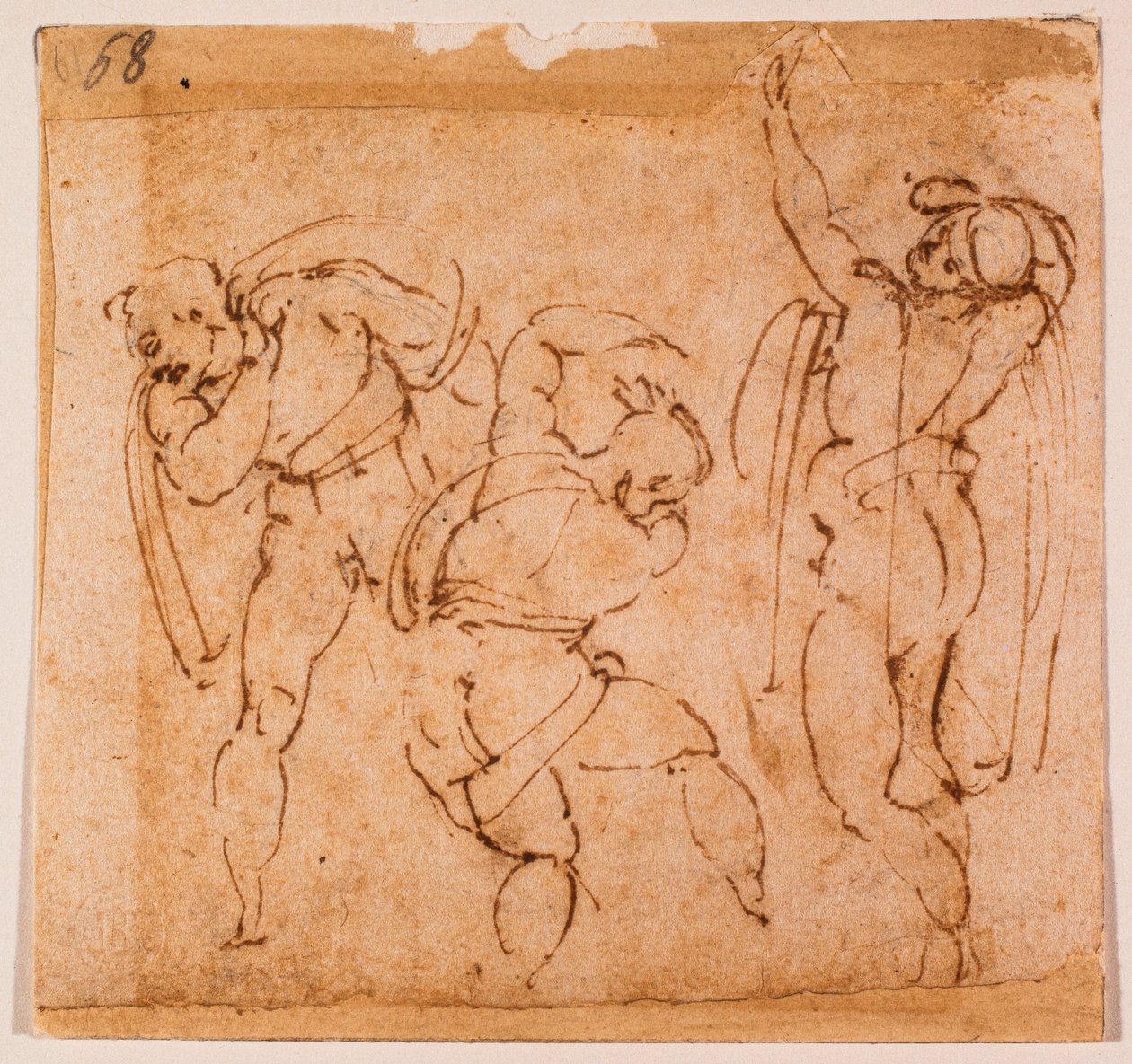 Studium postaci do "Przemienienia", XVI wiek (rysunek) autorstwa Michelangelo Buonarroti