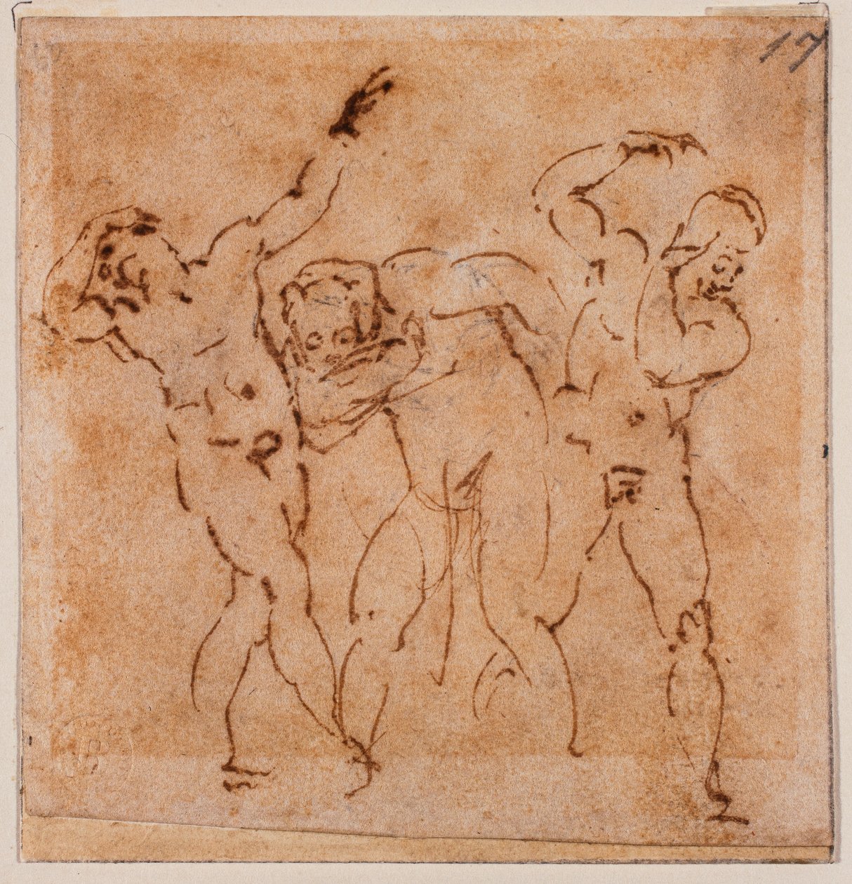 Studium postaci do "Przemienienia", XVI wiek (rysunek) autorstwa Michelangelo Buonarroti