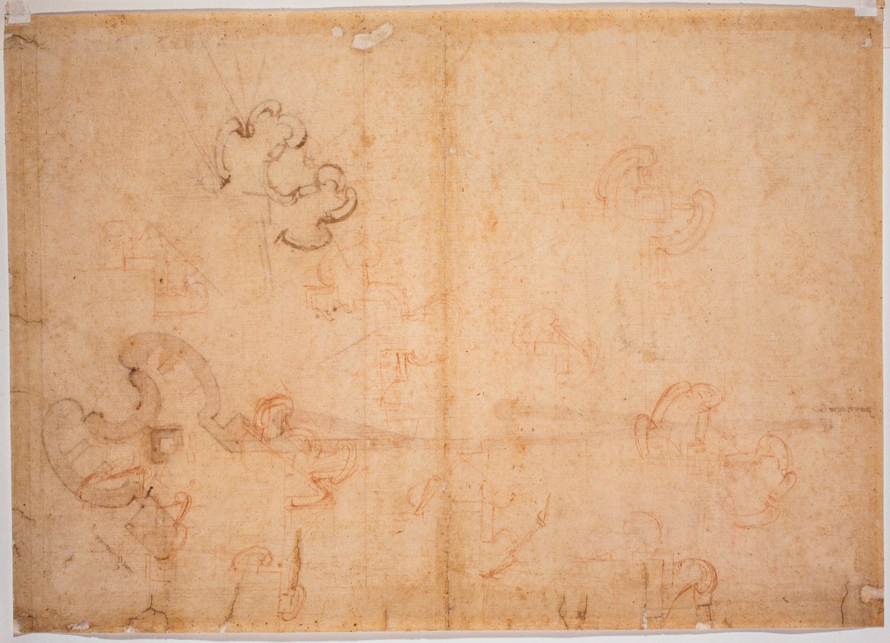 Projekt umocnień dla bramy narożnej autorstwa Michelangelo Buonarroti