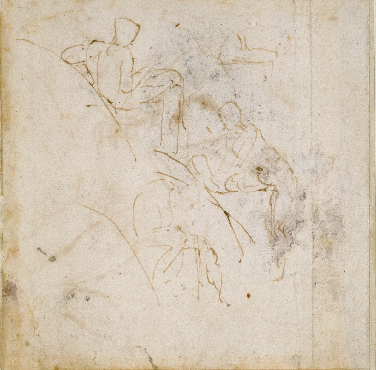 Badania czterech figur, c1490-1560 autorstwa Michelangelo Buonarroti
