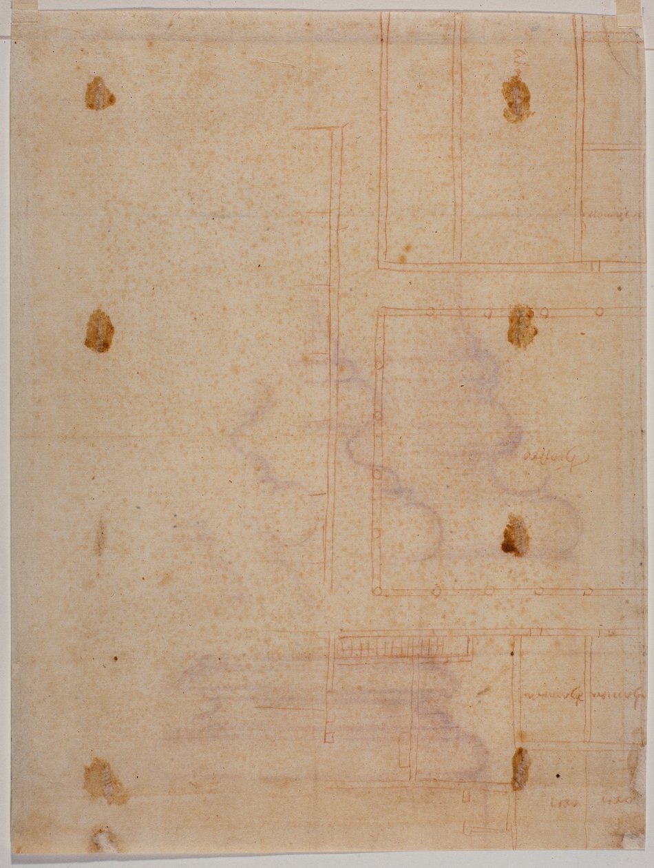 Fragmentaryczny plan piętra klasztoru San Lorenzo autorstwa Michelangelo Buonarroti