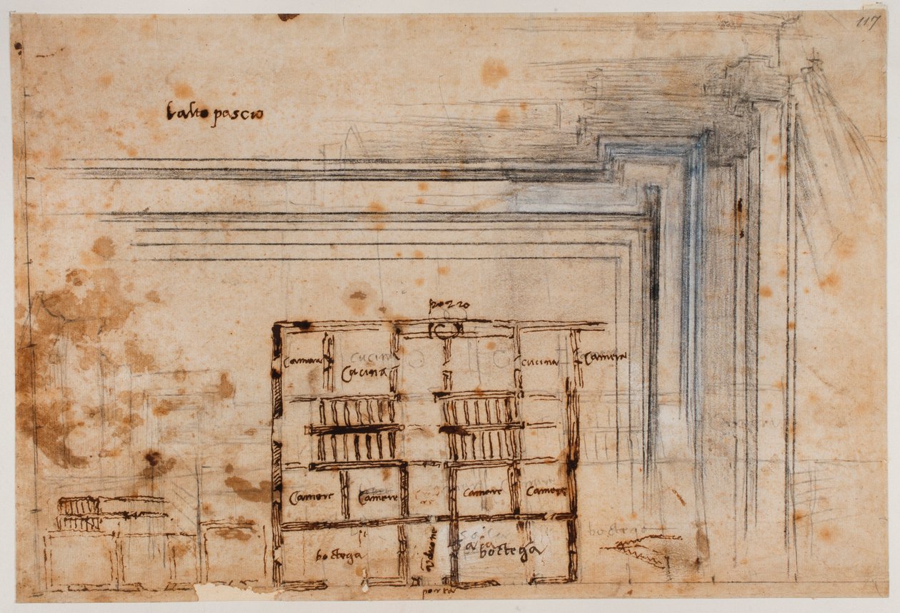 Plan domu i portal autorstwa Michelangelo Buonarroti