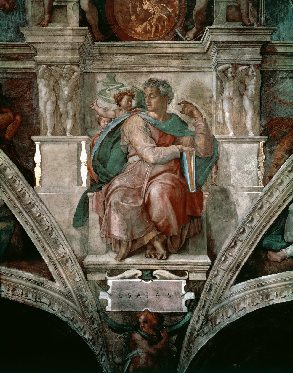 Izajasz, fragment sufitu Kaplicy Sykstyńskiej autorstwa Michelangelo Buonarroti
