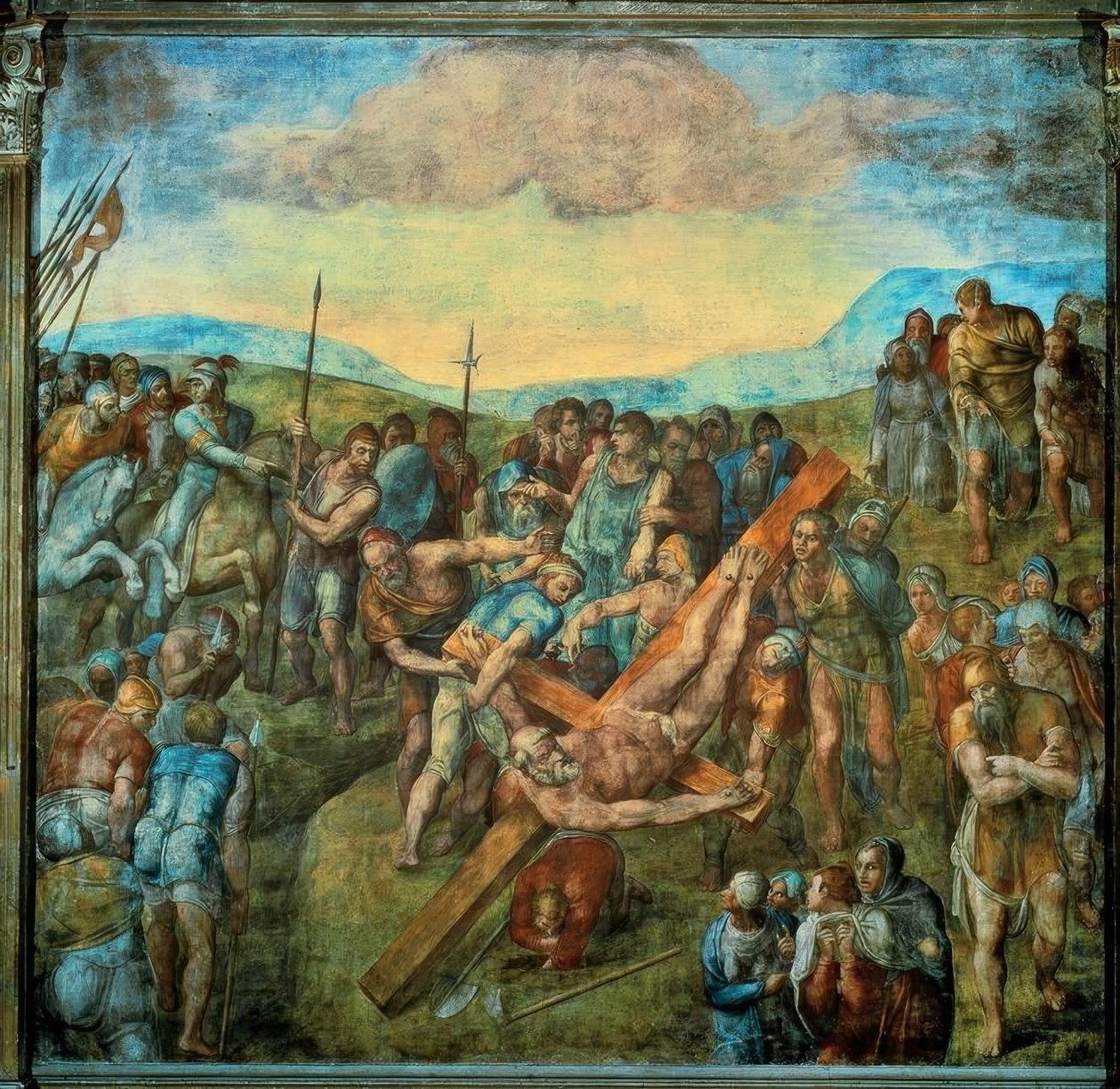 Ukrzyżowanie Piotra autorstwa Michelangelo Buonarroti
