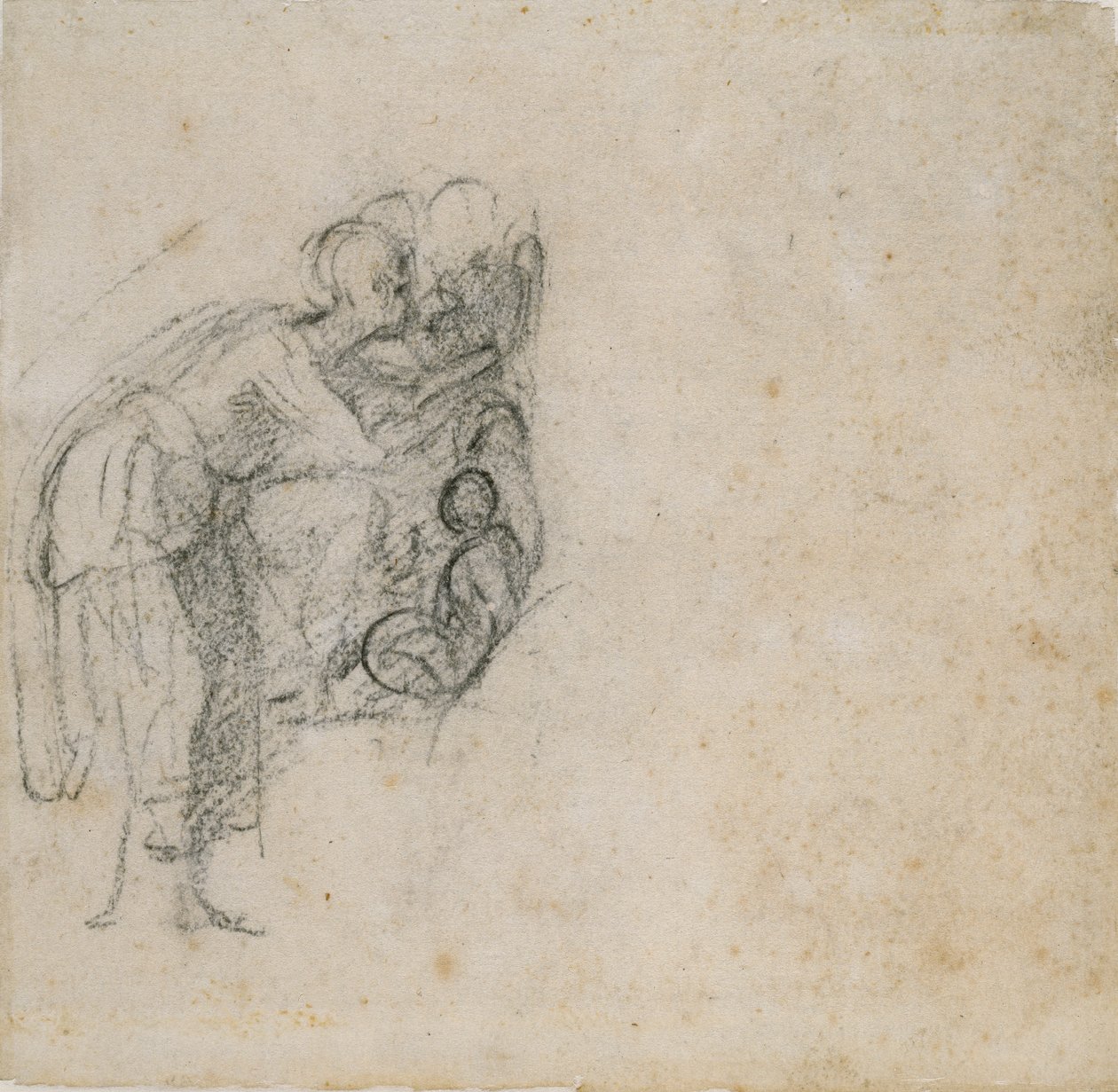 Strona ze szkicownika: Kobieta w czerni, c1490-1560 autorstwa Michelangelo Buonarroti