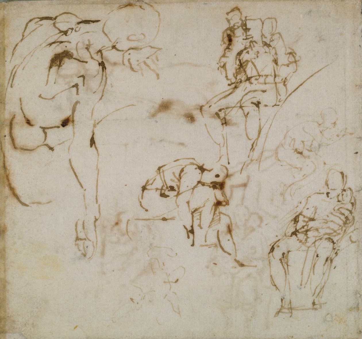 Strona ze szkicownika, c1490-1560 autorstwa Michelangelo Buonarroti