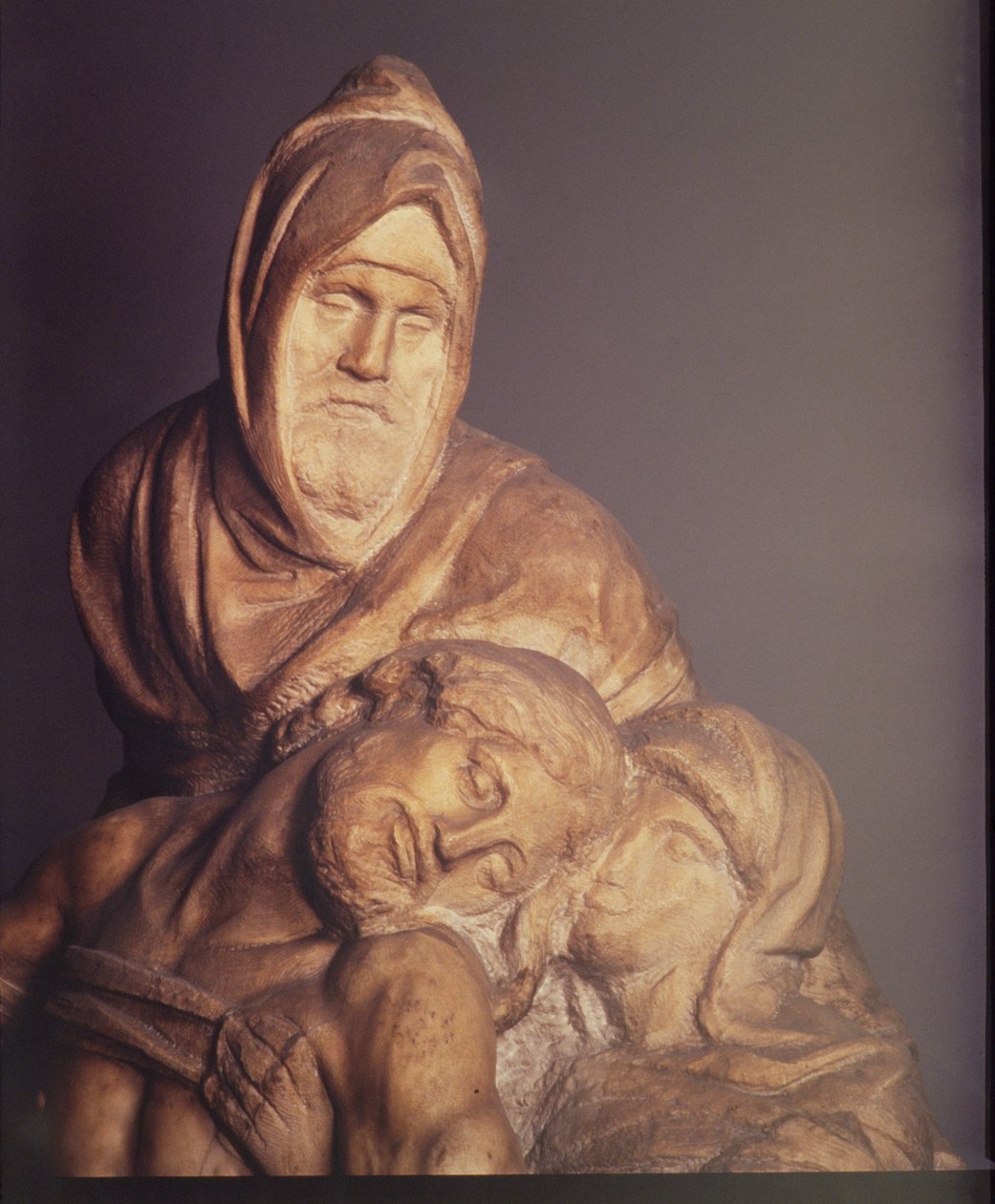 Pieta, 1553 marmurowy detal z 120999 autorstwa Michelangelo Buonarroti