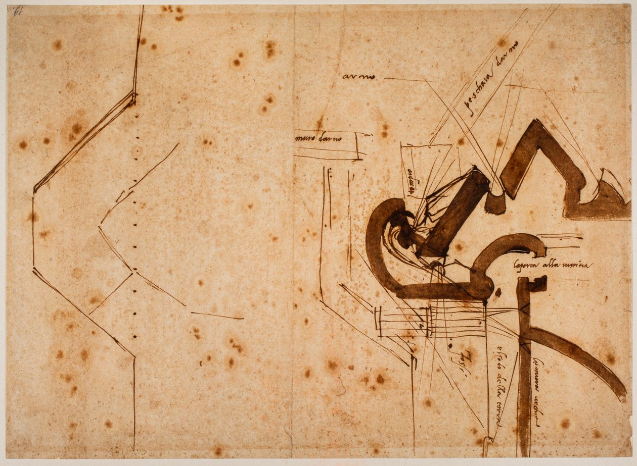 Plan nadburcia dla Bramy Sprawiedliwości autorstwa Michelangelo Buonarroti