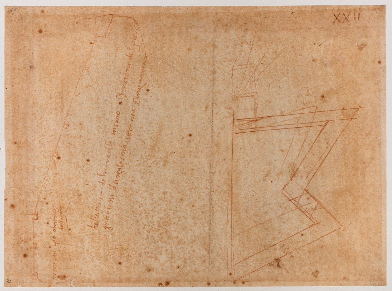 Plan murów w pobliżu Bramy św. Piera Gattoliniego autorstwa Michelangelo Buonarroti