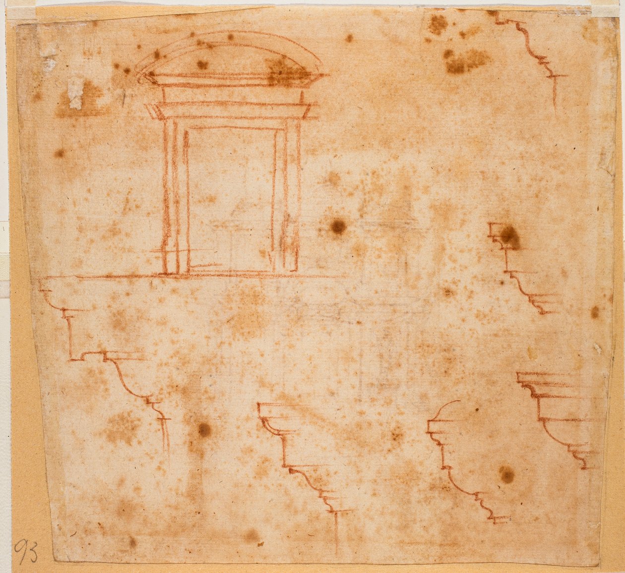 Plany portali i listew architektonicznych autorstwa Michelangelo Buonarroti