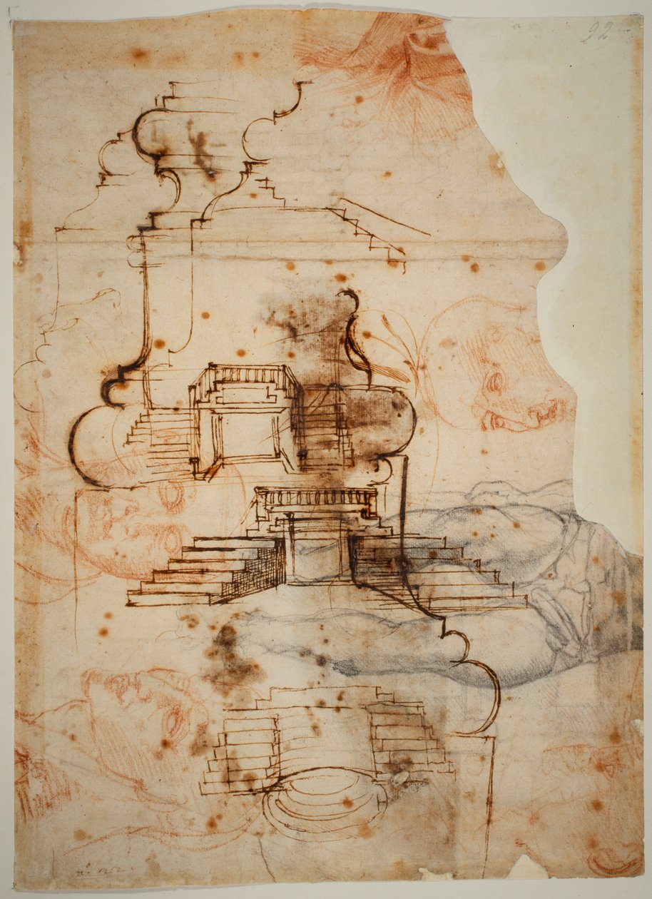 Plany schodów autorstwa Michelangelo Buonarroti
