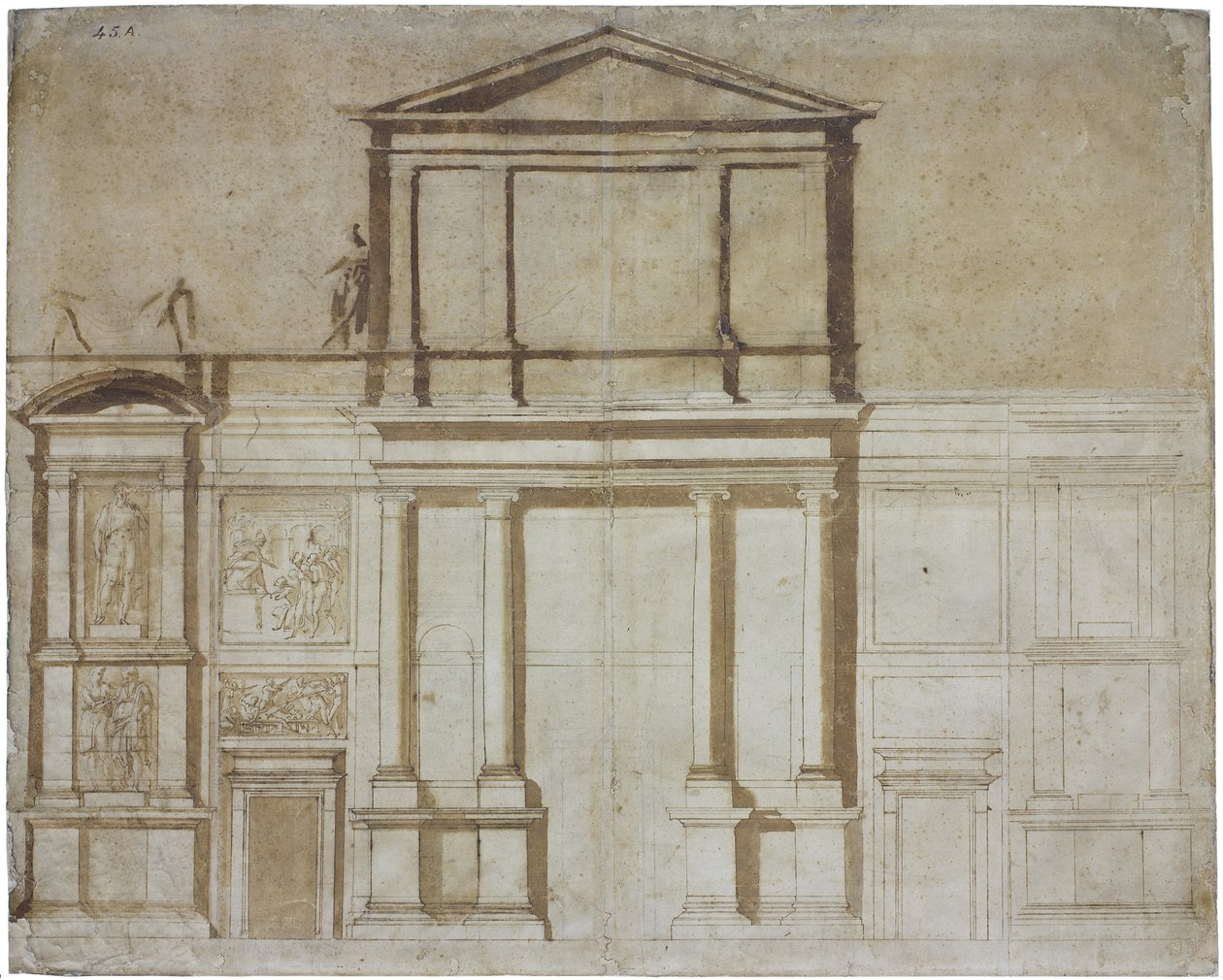 Projekt Fasady San Lorenzo we Florencji, 1516 autorstwa Michelangelo Buonarroti