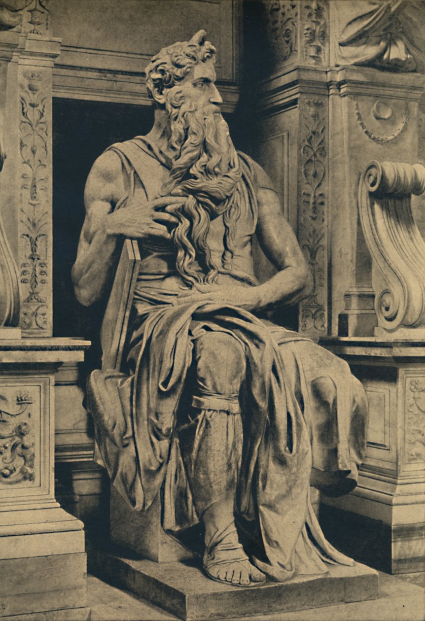 Roma - Kościół św. Piotra w Vinculis - Mojżesz, autorstwa Michała Anioła, 1910 autorstwa Michelangelo Buonarroti