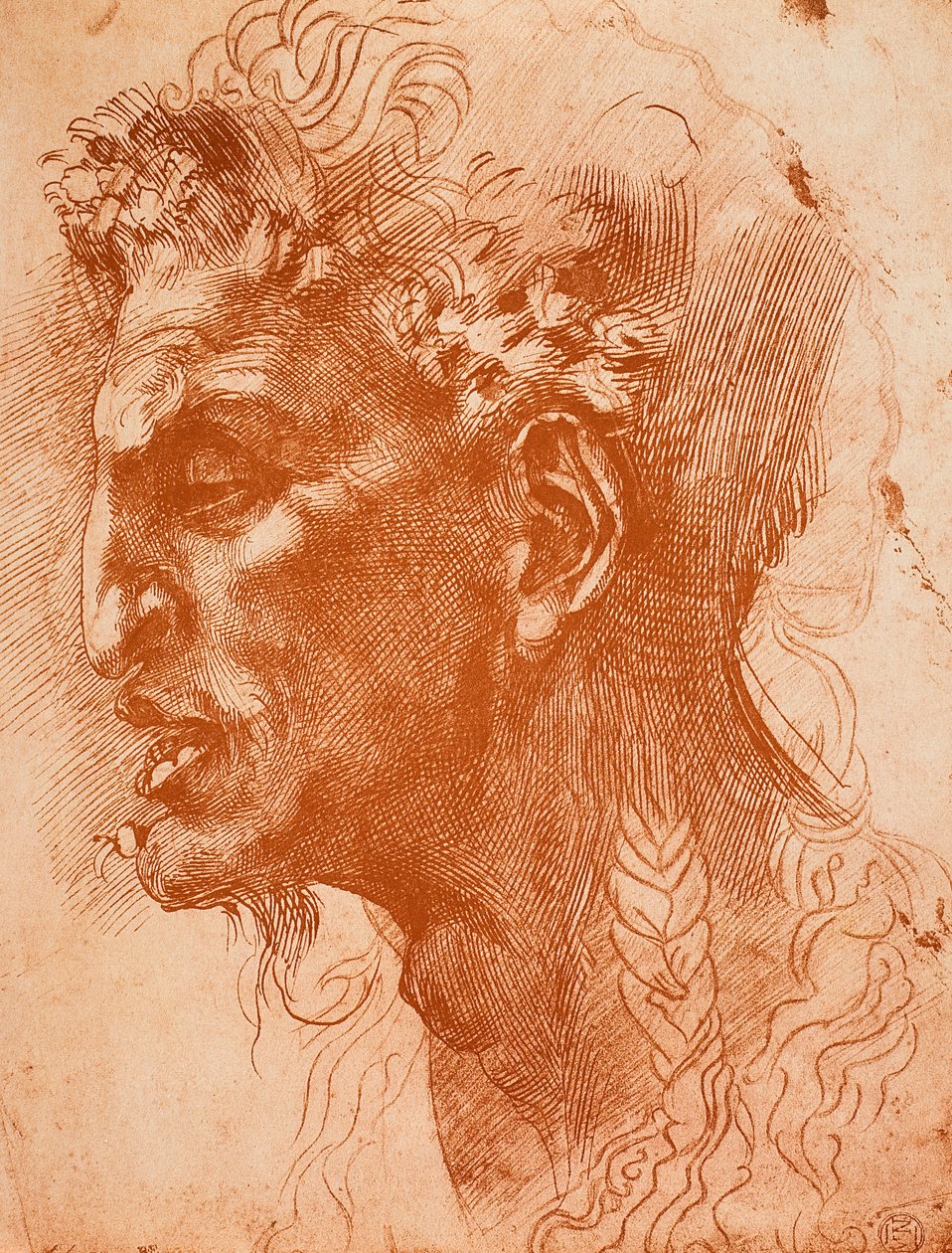 Satyr Głowa; rysunek Michała Anioła. Luwr, Paryż autorstwa Michelangelo Buonarroti