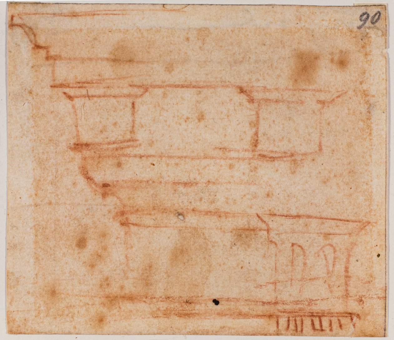 Szkic belkowania autorstwa Michelangelo Buonarroti
