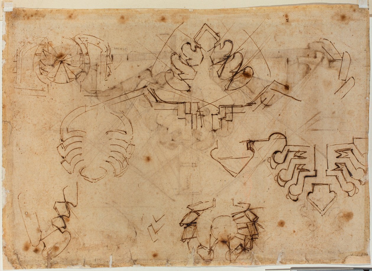 Badania nad fortyfikacjami autorstwa Michelangelo Buonarroti