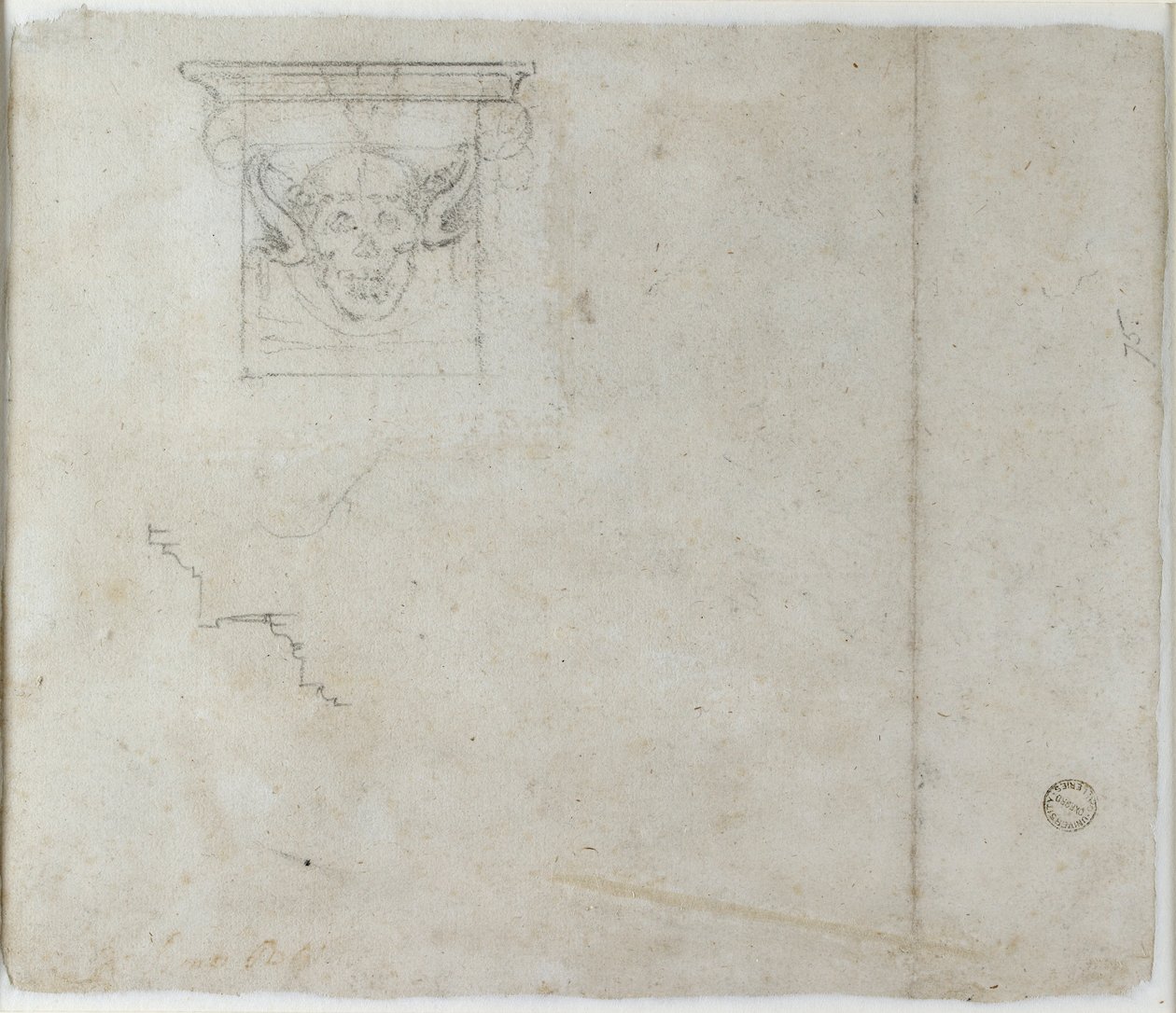 Studia detali architektonicznych i maska groteskowa, c1490-1560 autorstwa Michelangelo Buonarroti