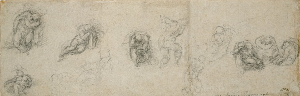 Studia śpiącego Apostoła i inne postacie, XVI w. autorstwa Michelangelo Buonarroti