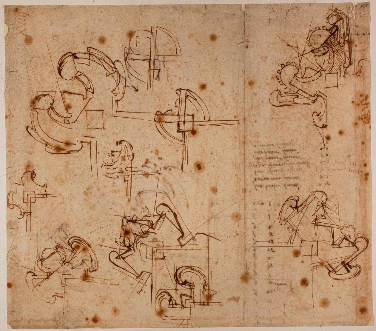 Badania fortyfikacji dla bramy autorstwa Michelangelo Buonarroti